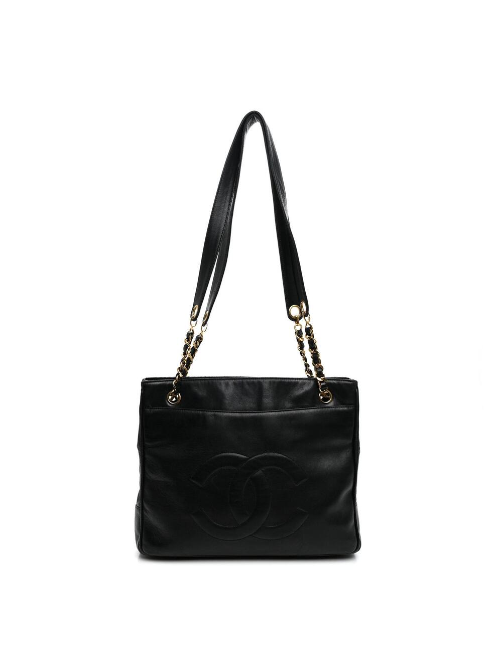 Chanel Lambskin Cc Shoulder Bag Black #324418C12B